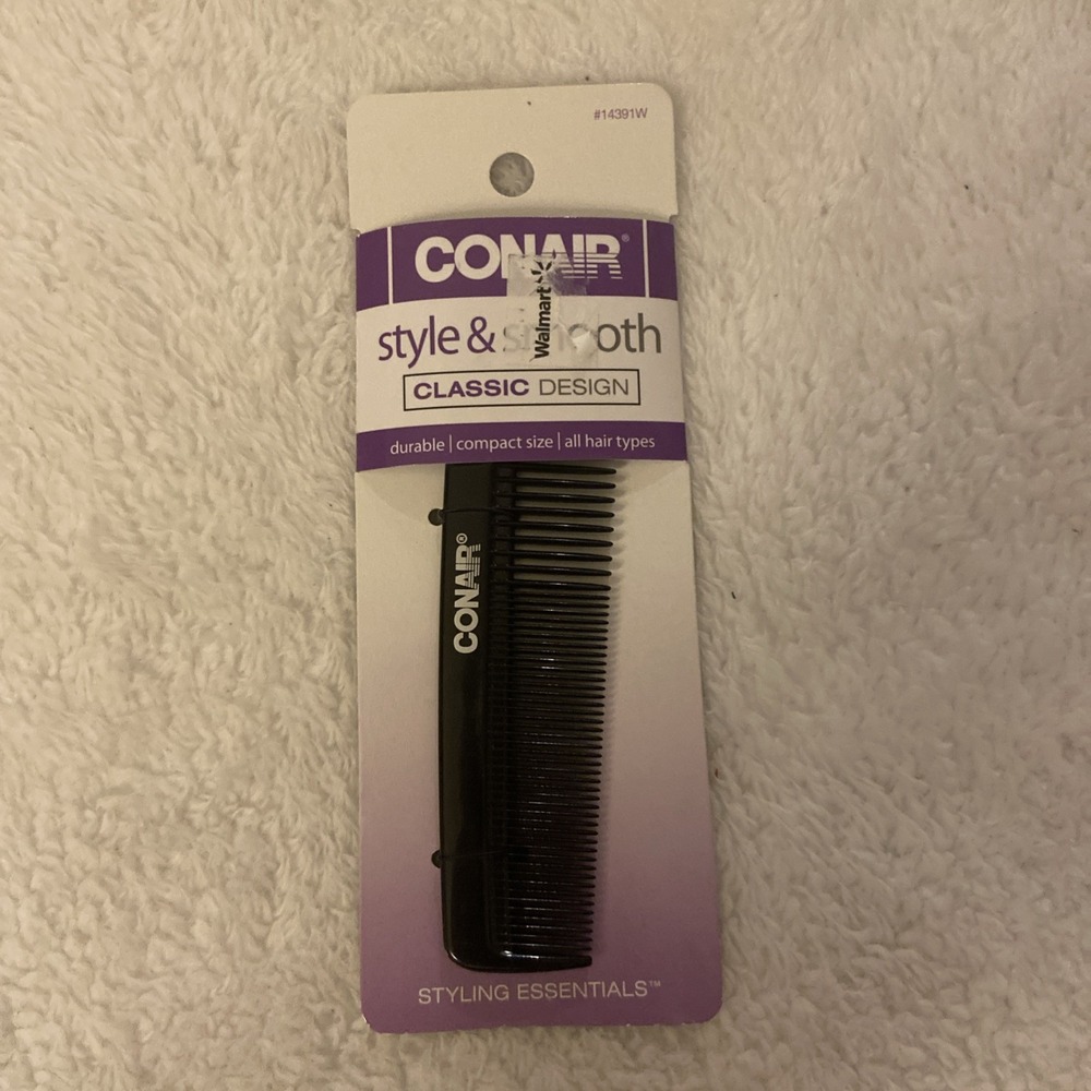 2010 Conair Well‎ Groomed Pocket Comb Black NIP